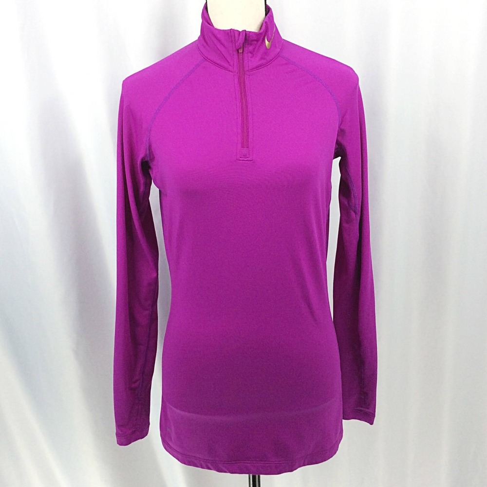 Nike Pro Combat Dri-Fit 1/4 Zip Pullover Women's Size Medium Fitted Magenta